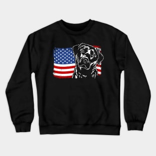 Proud Labrador Lab American Flag patriotic dog Crewneck Sweatshirt